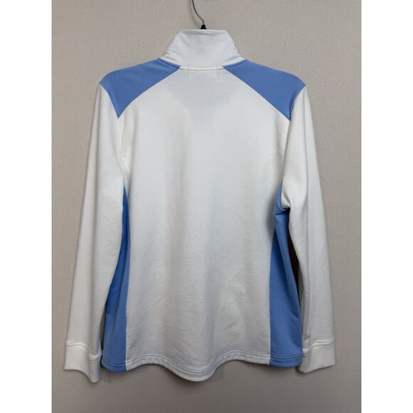 Lauren Ralph Lauren Active Women's L Full Zip Sweater Jacket White Light Blue - Picture 7 of 12